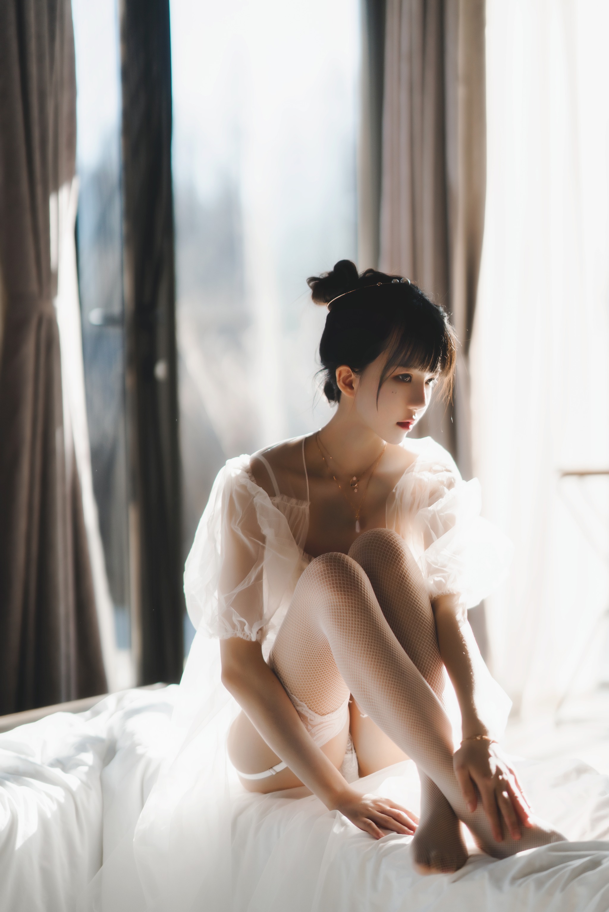 图片[1]-桜桃喵 – NO.096 白纱糖01 [40P]-XikXak